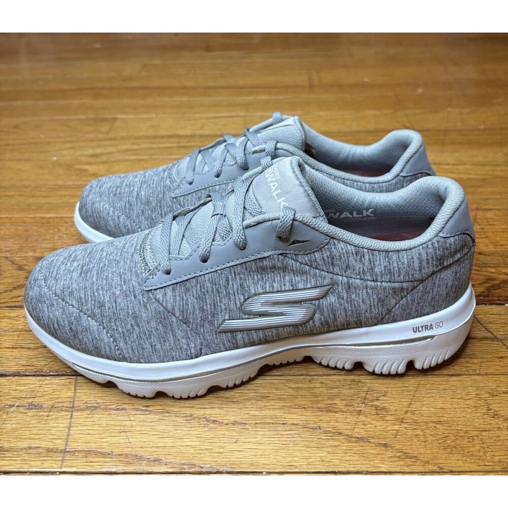 Skechers Go Walk Shoes Evolution Ultra 60 Gray Pink Quick Fit Women’s Sz 8.5 - Picture 3 of 11